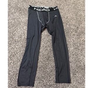 HEAD Compression Pants Mens Large Black Base Layer Athletic Gym Running Tights